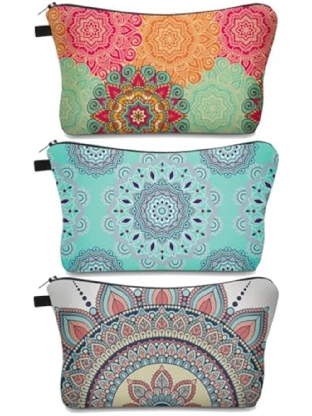 Makeup Bag, 3pcs/set Super Funny 3D Printing Women Cosmetic Bag
